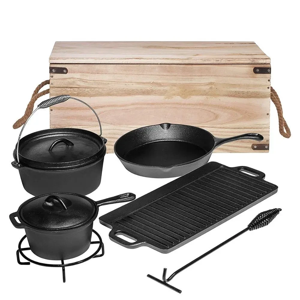 Cast Iron Oven Camping Cooker Set