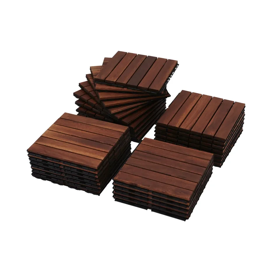 Wood Interlocking Deck Tiles