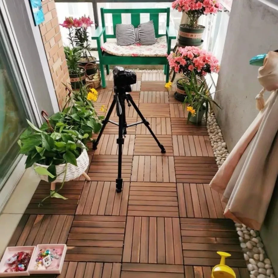 Wood Interlocking Deck Tiles