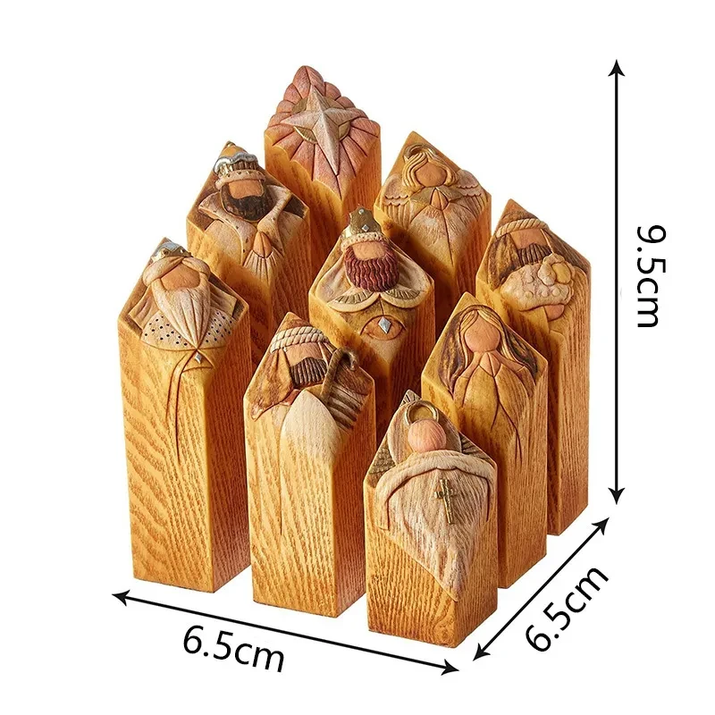 Column Jesus Statue Christmas Decoration Set