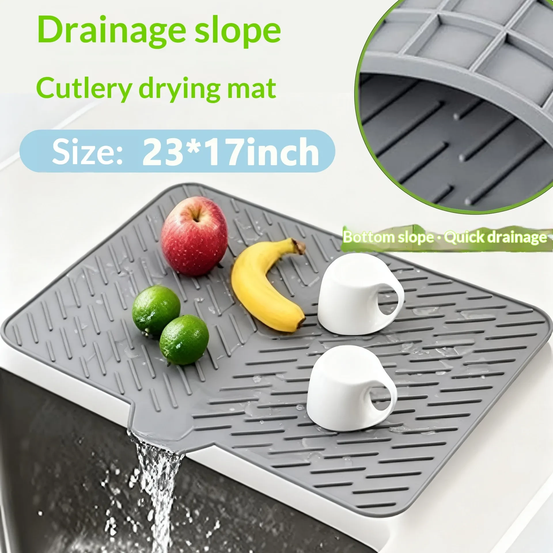 Oxo Wilicone Drying Mat Dishwasher Safe