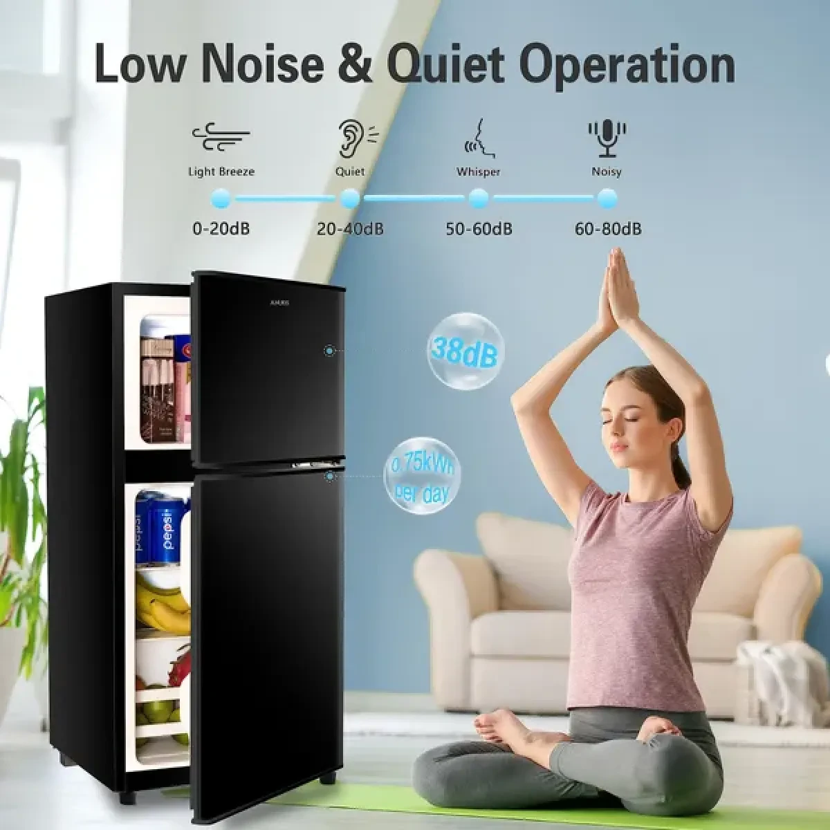 Double Door Mini Fridge