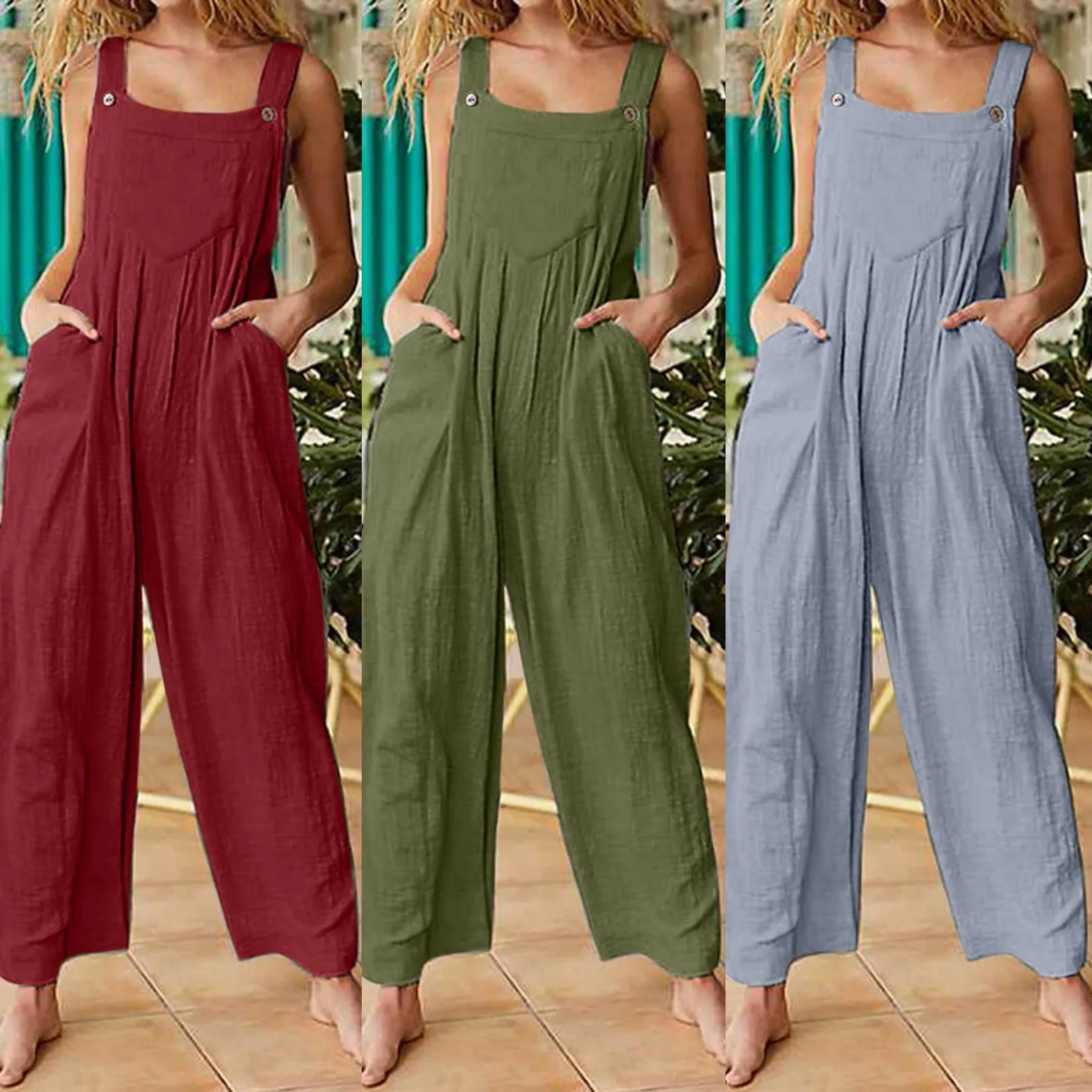 Wide Leg Jumpsuit with Pockets