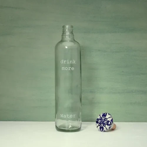 Glass Water Bottle With Ceramic Stopper