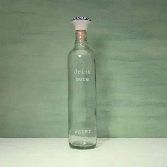 Glass Water Bottle With Ceramic Stopper