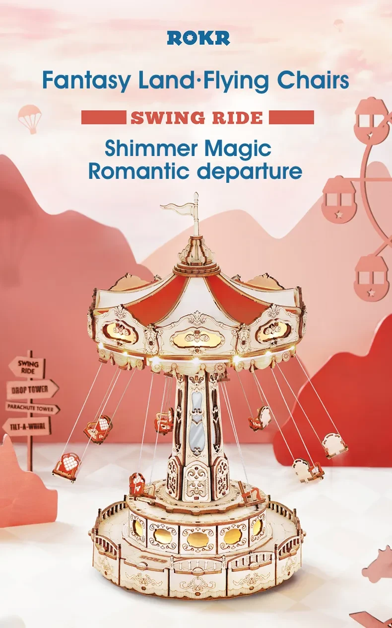 Swing Ride DIY Music Box 3D Wooden Puzzle EA02