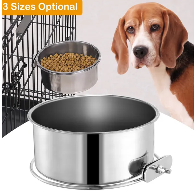 Tainless Steel Dog Bowl Pets Hanging Food Bowl Detachable Pet