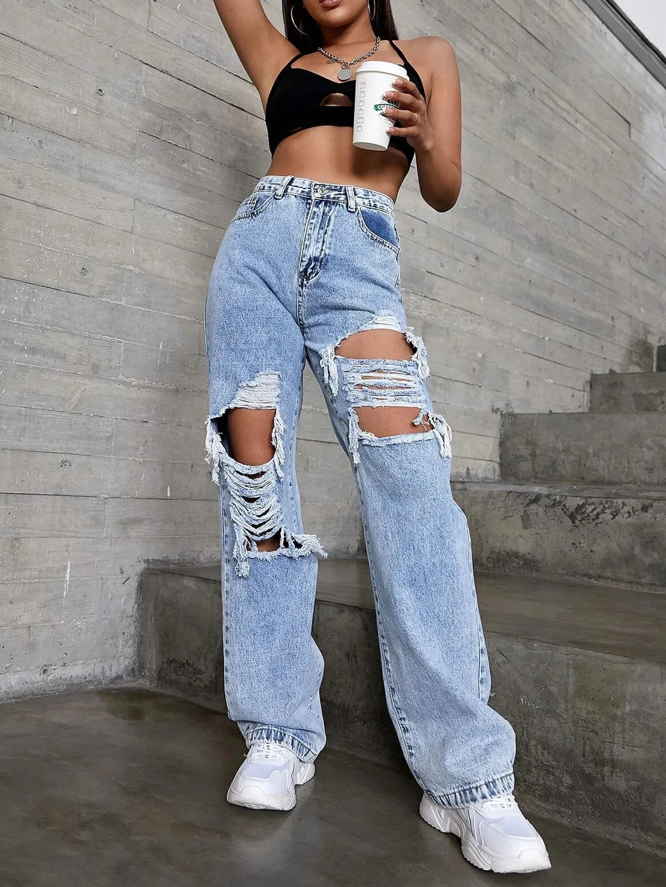 Ripped Girl Jeans