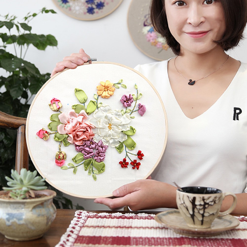 Peony Fabric Embroidery