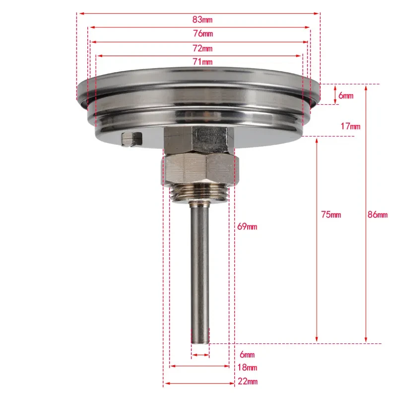 Stainless Steel Grill Oven Thermometer