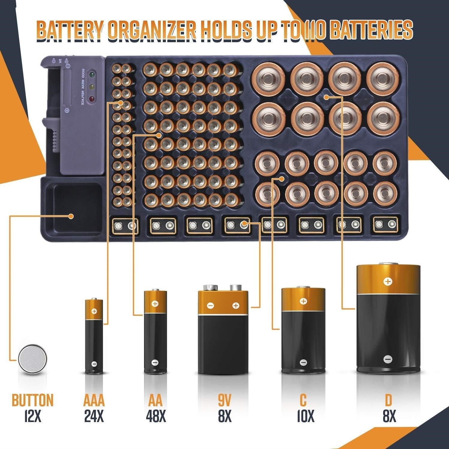 Battery Organizer with Tester