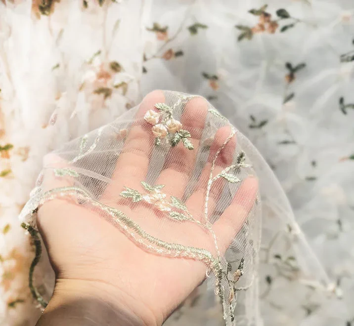 Embroidered Flower Lace Fabric