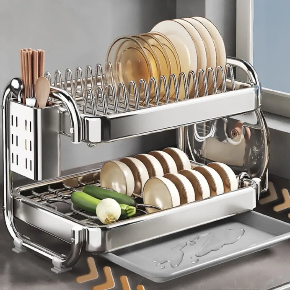 Stainless Steel Draining Plate Rack