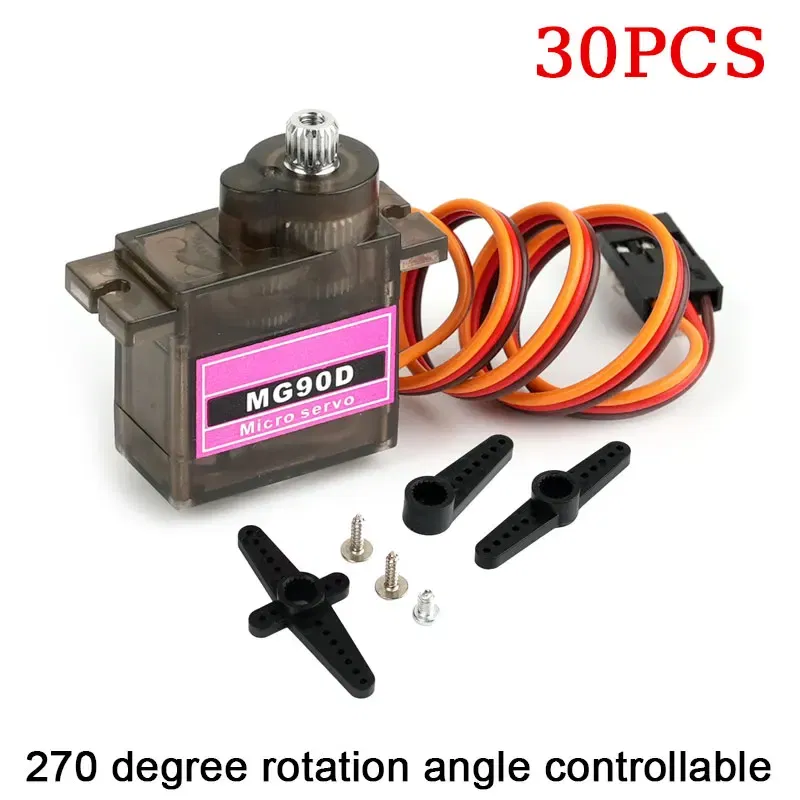 Color: Blue - MG90D 10/20/30/40/50Pcs Micro Digital Servo Motor Full Metal Gear 180/270/360 Degree For RC Airplane Helicopter Car Boat Model