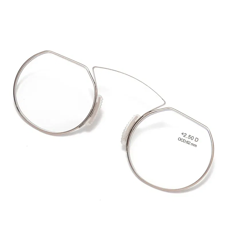 Frame Color: Red, Eye Prescription: +200 - Women Clip Nose Reading Glasses Anti Blue Light Presbyopic Glasses Men Portable Men's Eyeglasses Anti-Lost Legless Bezel + Case