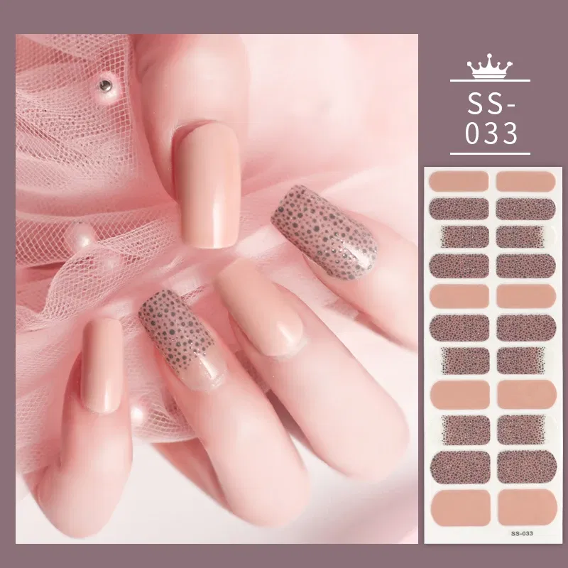 Color: army green - 22 Tips Blue and White Shiny Speckles Nail Art Sticker Full Cover Nail Stickers Last Update Nail Wraps Lot Sticker for Nails