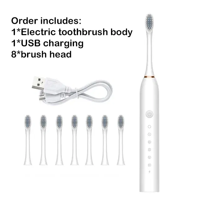 Color: Silver - Toothink Electric Toothbrush Smart Timing Tooth Brush Rechargeable Teeth Clean Whitening Sonic Toothbrush With Replacement Head