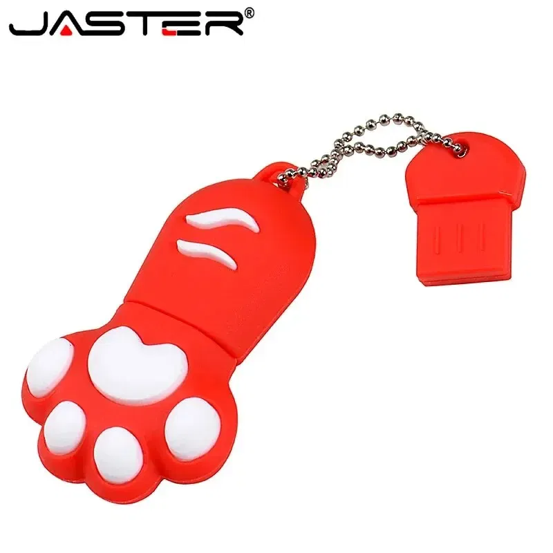 Capacity: 64GB, Color: Black - JASTER Cute Cat Claw USB Flash Drive 64GB Cartoon Memory Stick 32GB Creative Gift Pen Drive 16GB Pink Silicone External Storage