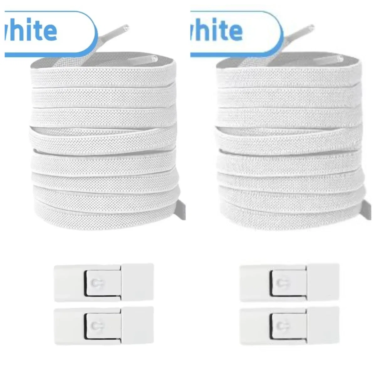 Color: Blue - 2/4/10pairs Without Ties Elastic Laces No Tie Shoe Laces Press Lock Shoelaces Sneaker Kids Adult 8MM Widened Flat Shoelace