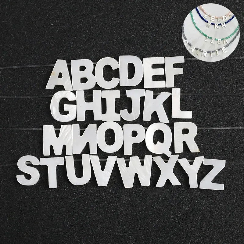 Color: Dark Red - Trend DIY Handmade Vertical Capital Letter Pendant Beads Jewelry Making Accessories Necklace Bracelet Letras Materiales