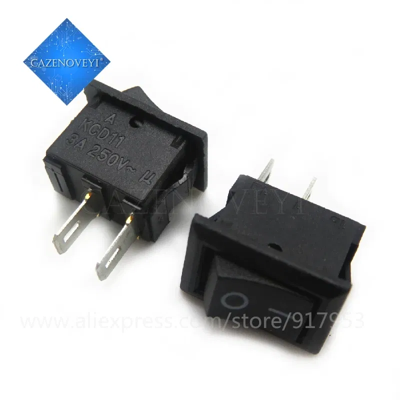 Color: black - 10pcs/lot Ship switch KCD-117-S KCD1-11 black 2 feet 8.5mmx13.5mm the 250V 3A supply switch In Stock