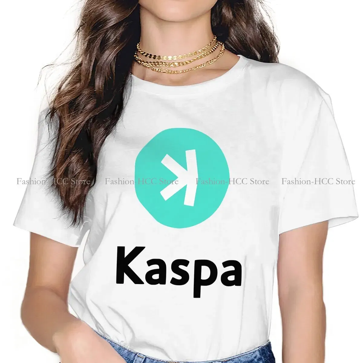 Color: WHITE, Size: M - Kaspa Kas Special Polyester TShirt Bitcoin Top Quality New Design Gift Clothes  T Shirt Stuff