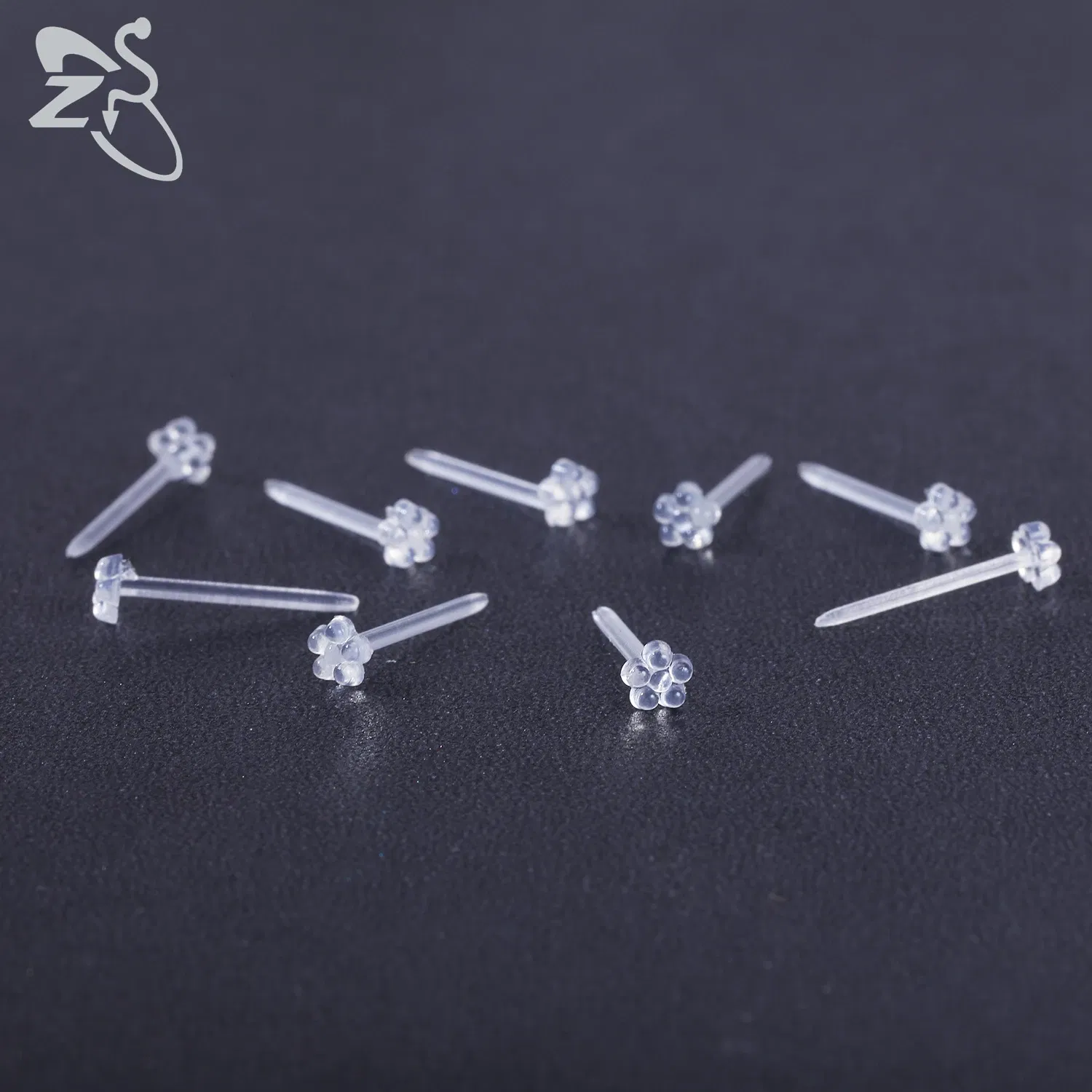 Metal Color: Antique Gold Plated - ZS 10-50pcs/lot Colorful Acrylic Stud Earring Invisible Transparent Anti-allergy Ear Pin 20G Star Ball Curing Ear Hole Retainer