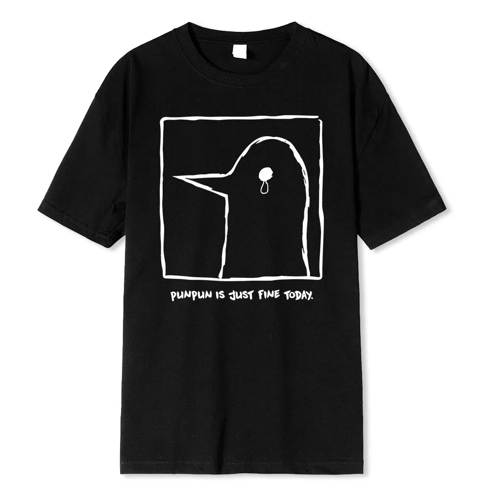Color: SKY BLUE, Size: L - Oyasumi PunPun Modal Print T-Shirts Funny Anime Streetwear Camisetas Men Women Short-sleev Fashion Harajuku Cartoon Tee Shirt
