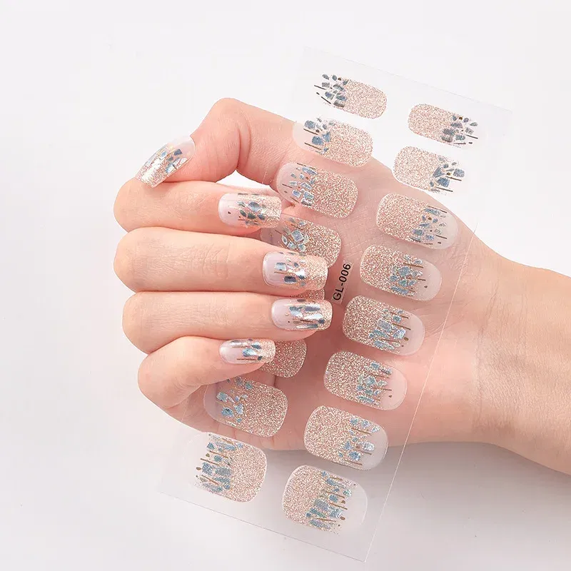 Glitter Series Shiny Manicure Decoracion Designed Nail Art Stickers 2020 Nail Decoration Nail Wraps Shiny