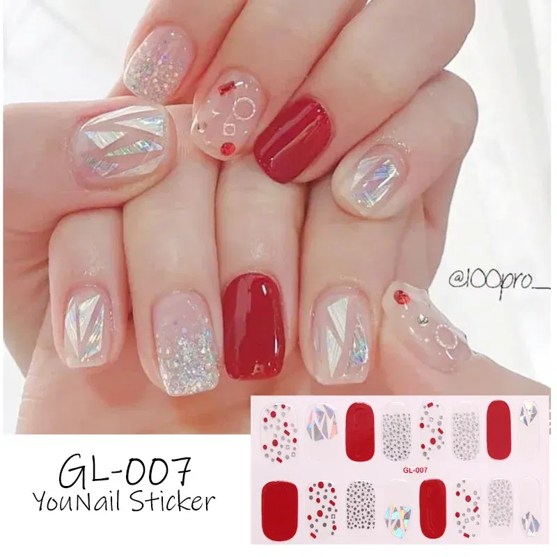 Glitter Series Shiny Manicure Decoracion Designed Nail Art Stickers 2020 Nail Decoration Nail Wraps Shiny
