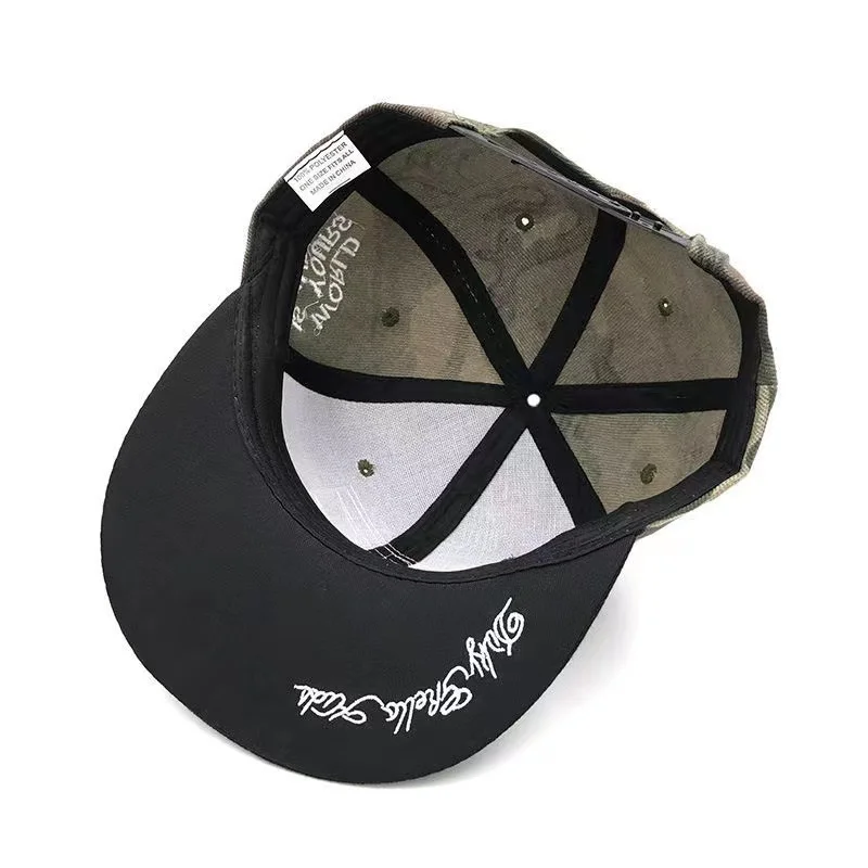 Color: camouflage, Size: Adjustable - New Korean Version Duck Tongue Cap Dgk Panel Letter Duck Tongue Cap Camouflage Unisex Versatile Men and Women's Same Baseball Ca