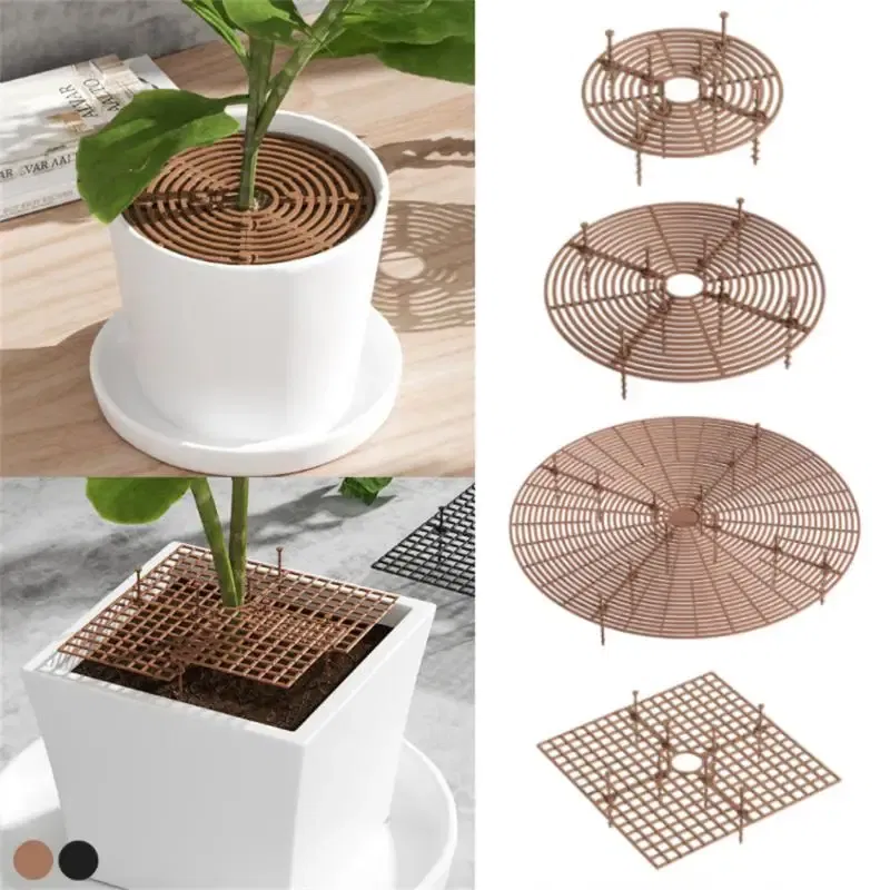 Color: Silver, Ships From: CHINA - Plant Pot Soil Guard With Nails Plant Pot Grid Flower Pot Cover Baby Safety Mouse Plant Protector Repel Cats Garden Household