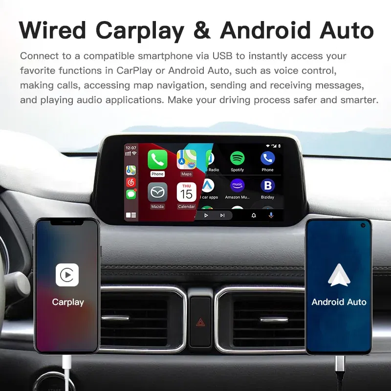 Color: RED - New Upgrade  CarPlay Android Auto USB Hub Adapter for Mazda 2 3 6 CX3 CX5 CX8 CX9 MX5 miata TK78669U0C Mazda Retrofit Kit