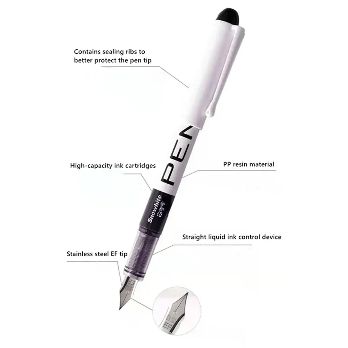 Color: light yellow - 0.5mm F /0.38mm EF Extra Fine Nib Disposable  Classic Fountain Pens For Writing  For Student Office Painting & Creative Projects