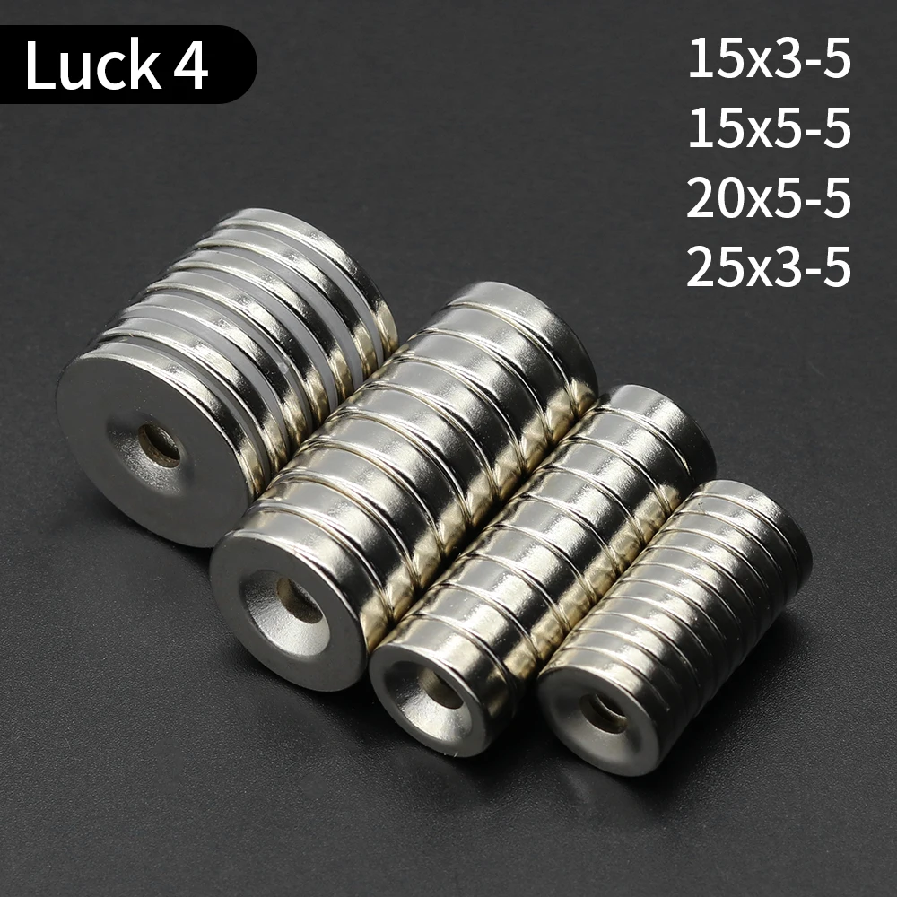Color: Gold, Size: 6m - Round Magnet 8/10/12/15/20/25/30mm x Hole3/4/5/6mm Neodymium Magnet N35 Permanent NdFeB Super Strong Powerful Magnets With hole