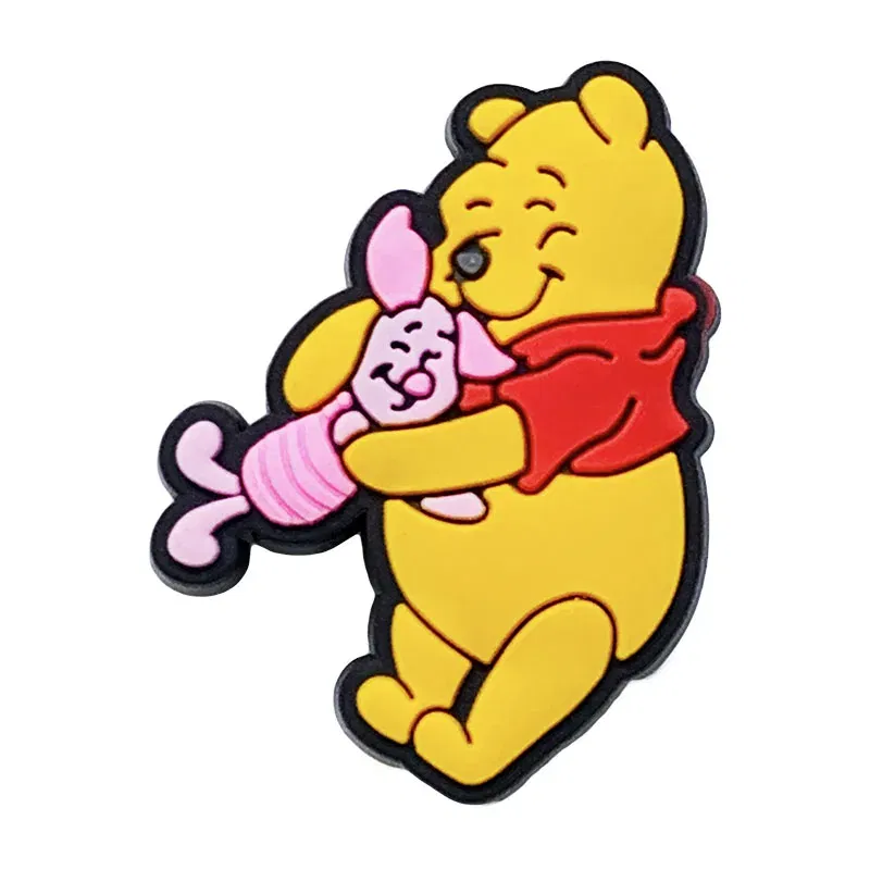 Color: Pink, Ships From: CHINA - Winnie the Pooh Cartoon Cute  PVC Shoes Charm Accessories Clogs decorated wristband Children's Party Christmas