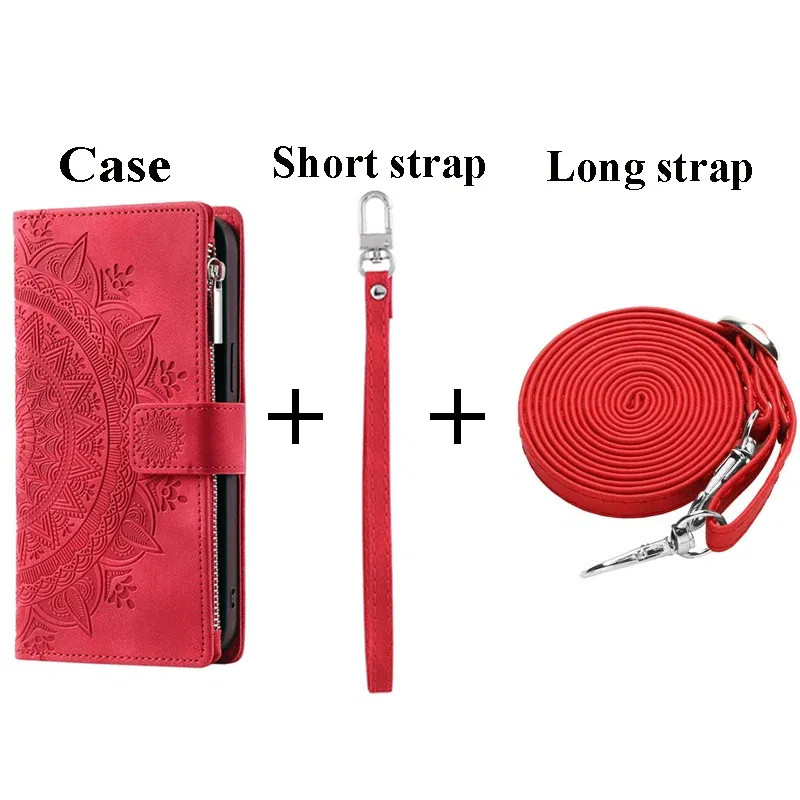 Color: PEACOCK BLUE, Material: PU - CrossBody Strap Zipper Wallet Coque for Samsung Galaxy A71 A51 A50 A41 A21S A30 A70 A50S A20 A31 A30S A10 A20E A 51 70 Flip Case