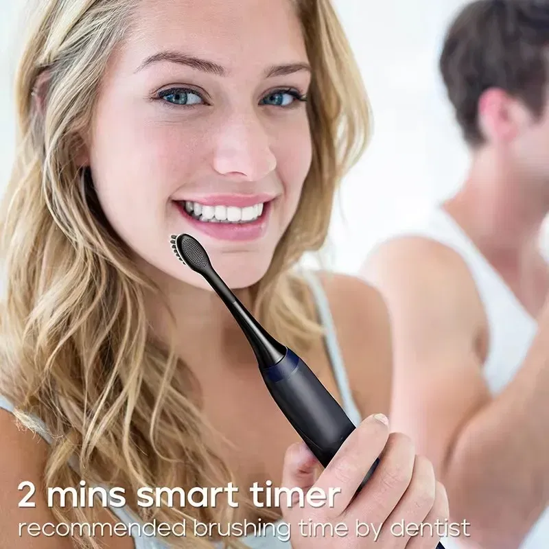 Color: Brown - Toothink Electric Toothbrush Smart Timing Tooth Brush Rechargeable Teeth Clean Whitening Sonic Toothbrush With Replacement Head