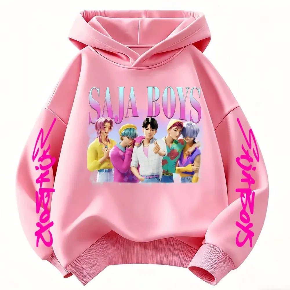 Color: black, Kid Size: 5 - k-pop sajaboys Christmas Kpop Witch Hunt Group Autumn/Winter Cartoon Hoodie Set for Boys, Girls & Kids ?»?