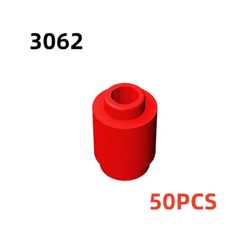 Color: black - 50PCS 3062b 30068 35390 3062 Accessories 1x1 Cylindrical Brick DIY Buildings? Blocks Educational Toys City Toy