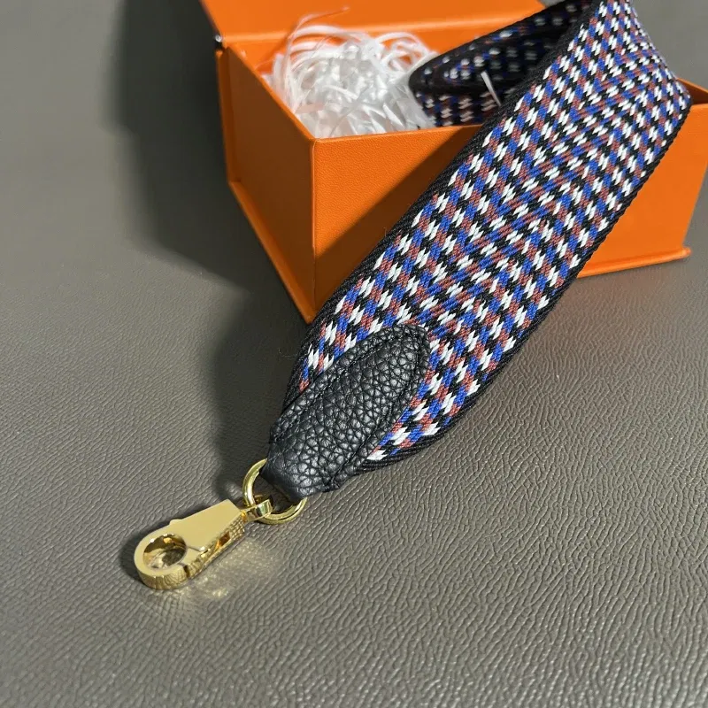 Color: green, Size: M - Hand-Sewn Leather Woven Canvas Shoulder Strap 5cm Wide Wax Line Herbag Evelyn Replacement Bag Accessory