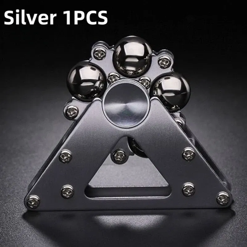 Color: Silver - Fingertip Gyroscopic Wheel Creative Metal Ornaments Adult Decompression Venting Device Advanced Mechanical Desktop Pendant Toys