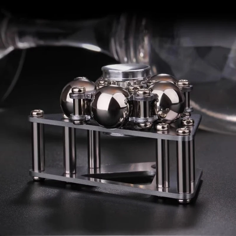 Color: Silver - Fingertip Gyroscopic Wheel Creative Metal Ornaments Adult Decompression Venting Device Advanced Mechanical Desktop Pendant Toys