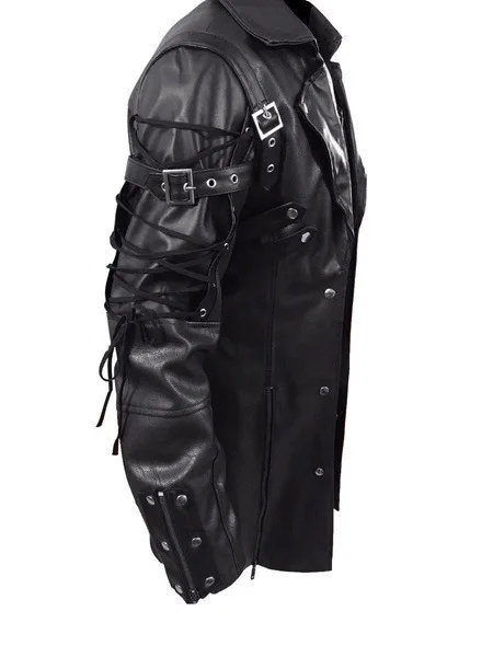 Color: black, Size: XS?€old?‰ - Men PU Leather Coat Men Retro Slim Fit Fashion Leather Jackets Men Autumn Winter Motorcycle Jacket Turn Down Collar Male Jacket
