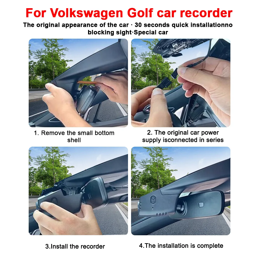 4K HD 2160P WiFi Car DVR Video Recorder Dash Cam For VW Volkswagen Atlas Caddy Passat Tiguan Touran B6 B7 B8 Mk2 Cupra Formentor