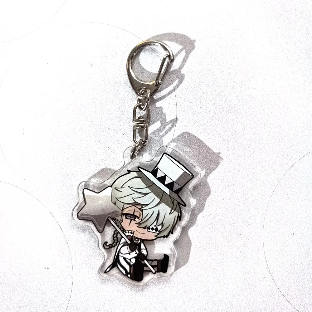 Color: Blue, Size: 6 cm - Anime Bungou Stray Dogs Arcylic Keychain Atsushi Nakajima Dazai Flower Key Chain Women Men Accessories Bag Pendant Chaveio Gifts