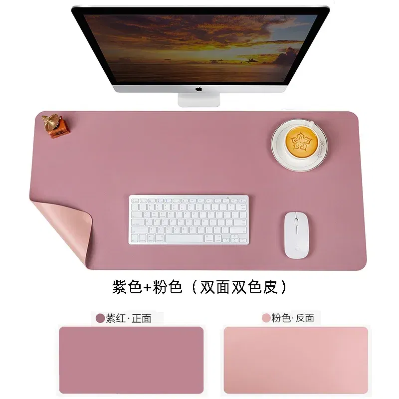 Color: Red - Large Mouse Pad Extra Big Non-Slip Desk Pad Waterproof PU Leather Desk Table Protector Gaming Mouse Mat for Game Office Work