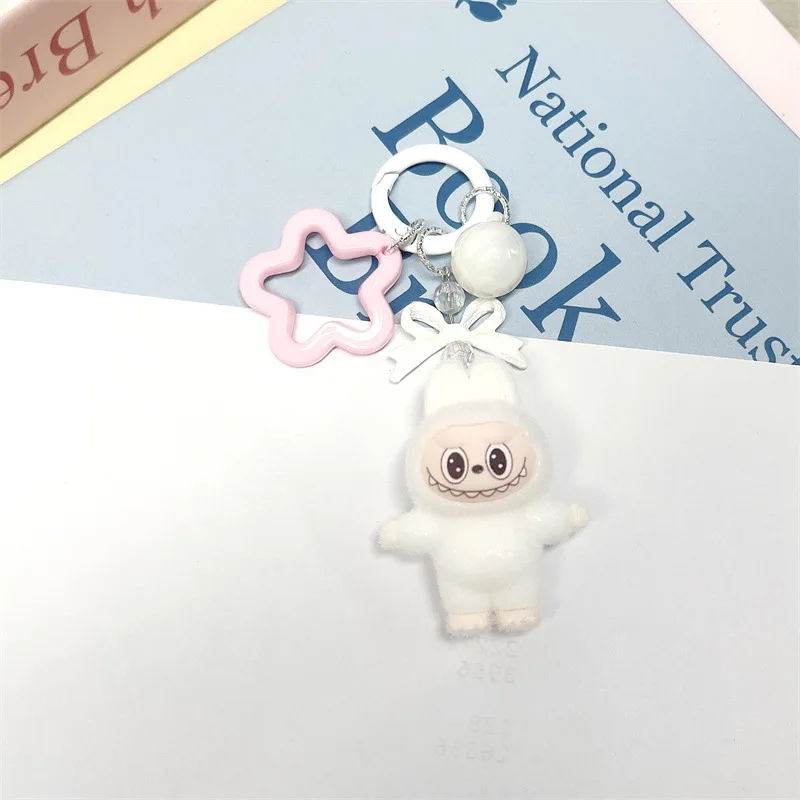 Color: Pink, Ships From: CHINA - Cute flocking anime keychains, charming 3D accessories, car key rings, jewelry, cartoon phone pendants, gifts