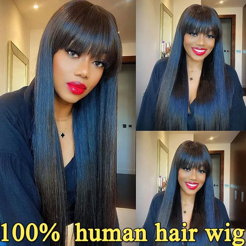 Stretched Length: 24inches, Lace Wig Type: 4*1, Density: 150%, Ships From: CHINA - 30 Inch 3X1 Middle Part Lace Human Hair Wig With Bangs For Women Straight Brazilian Wigs On Sale Cheap Fringe Short Bob Wigs