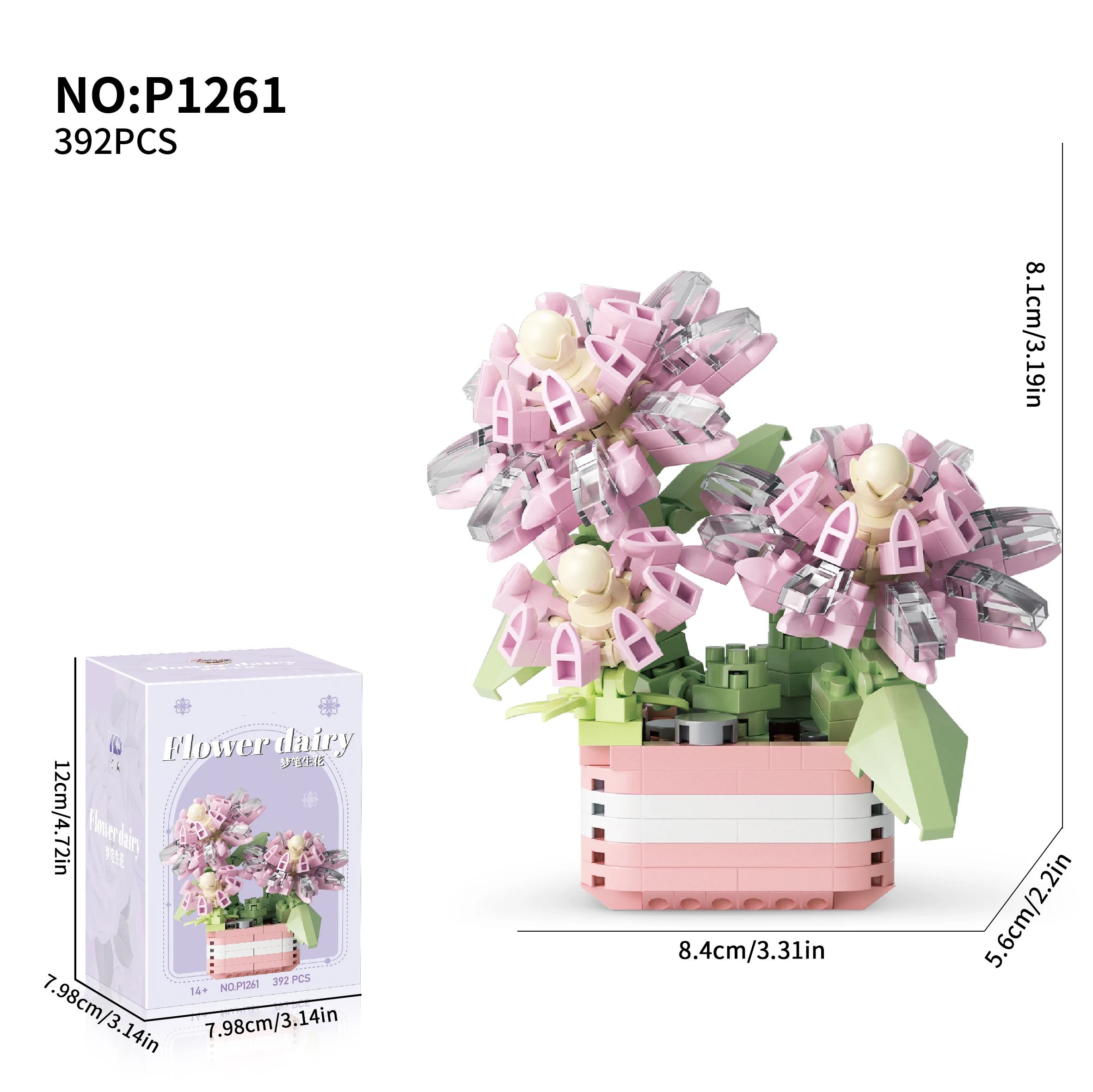 Color: Black - Flowers Plants Bonsai Building Blocks Succulent Potted Assembly Bricks Model Desktop Decoration Girl Toys Kids Holiday Gifts